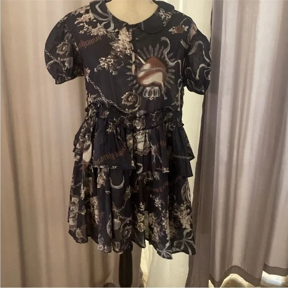 Kimchi Blue Floral Black Dress, M - Picture 3 of 13